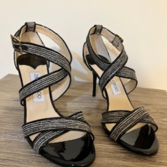 Jimmy Choo London "Louise" Cross Strap Sandal (Women's size 8M) - Picture 2 of 9